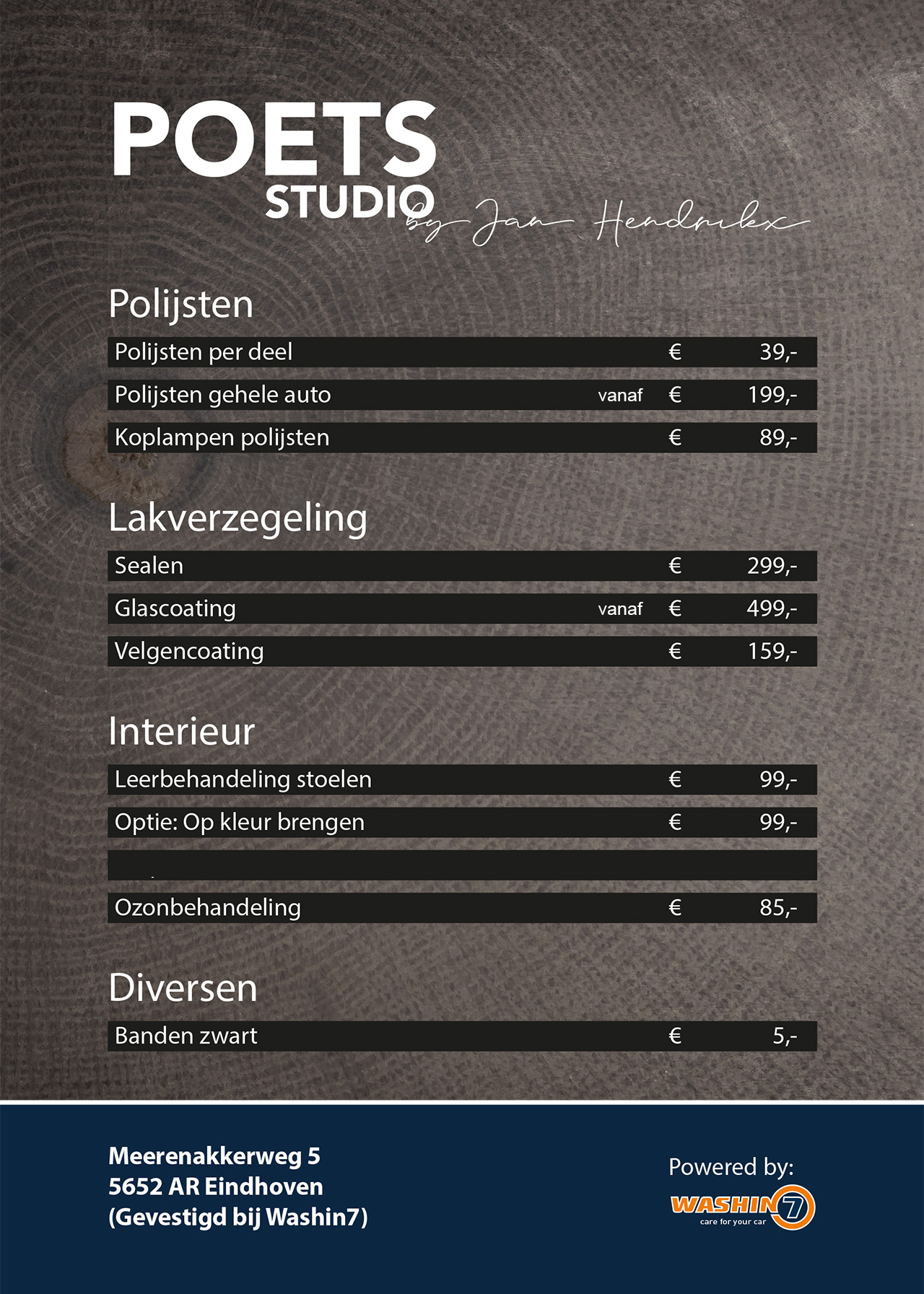 Prijslijst